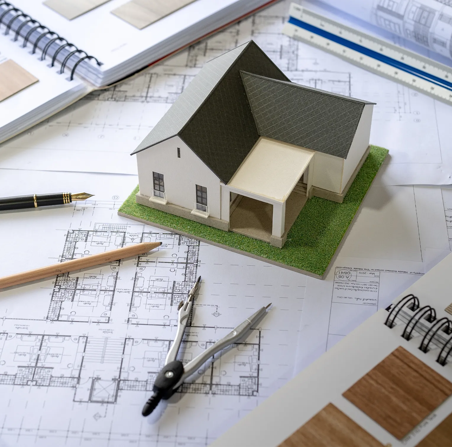 home-model-on-blueprint